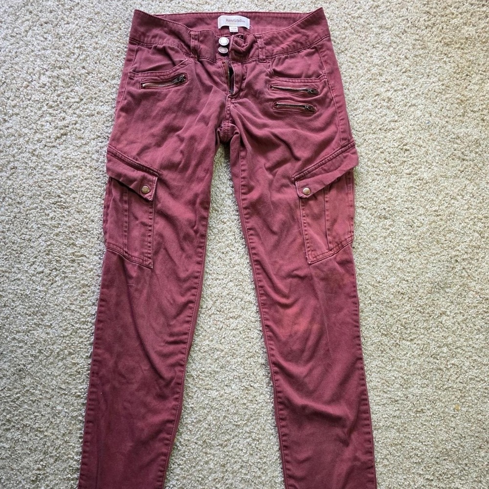 rewind cargo pants with zipper pockets size 1/25w